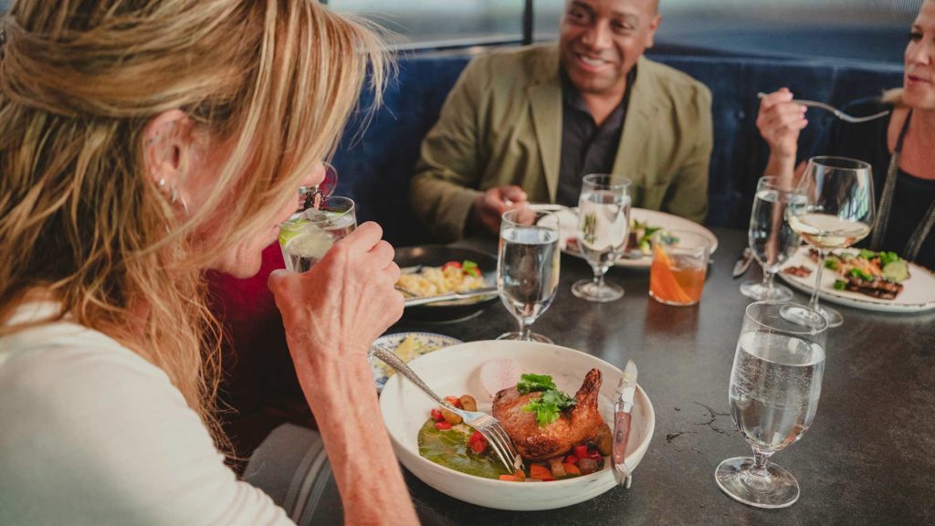 Guests Enjoying Slope Room Dinner